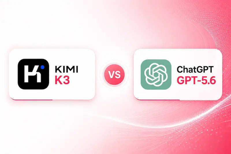 Kimi K3 vs ChatGPT GPT-5.6 AI comparison feature graphic.