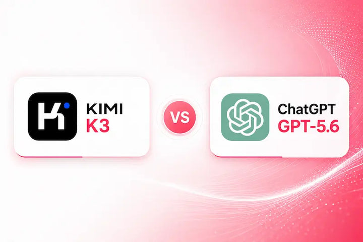 Kimi K3 vs ChatGPT GPT-5.6 AI comparison feature graphic.