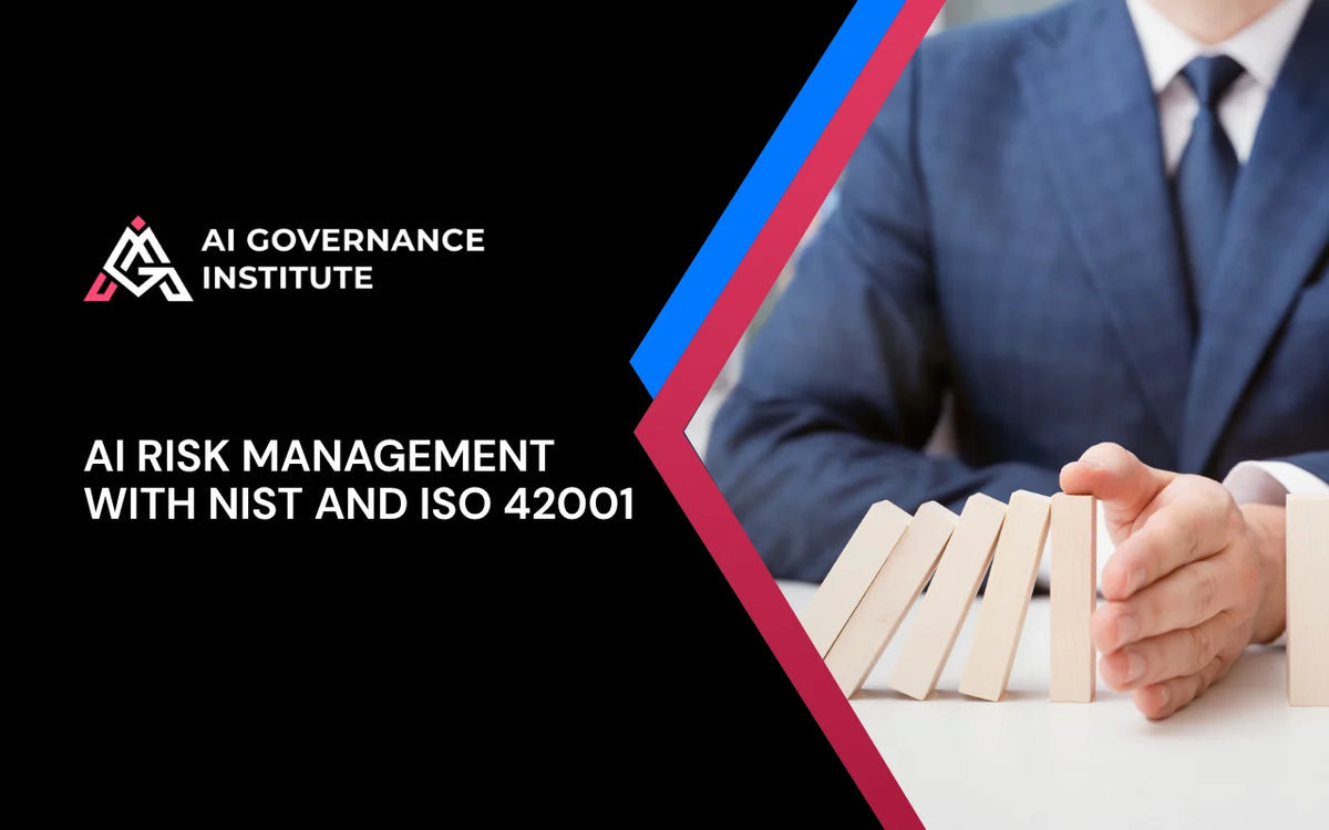 AI risk management training covering NIST and ISO 42001 frameworks, risk assessment, governance, compliance, and AI security practices.