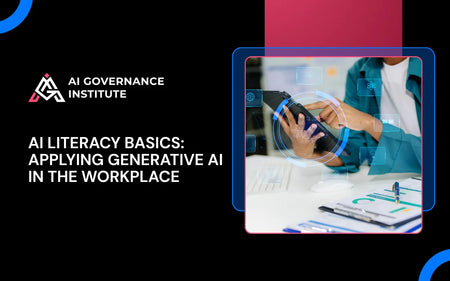 AI literacy training on applying generative AI in the workplace to improve productivity, innovation, digital skills, and business efficiency.